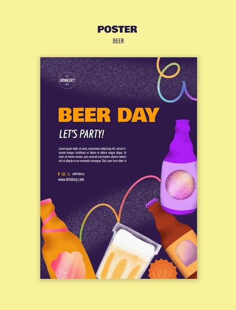 Gratis PSD poster sjabloon voor de viering van de bierdag