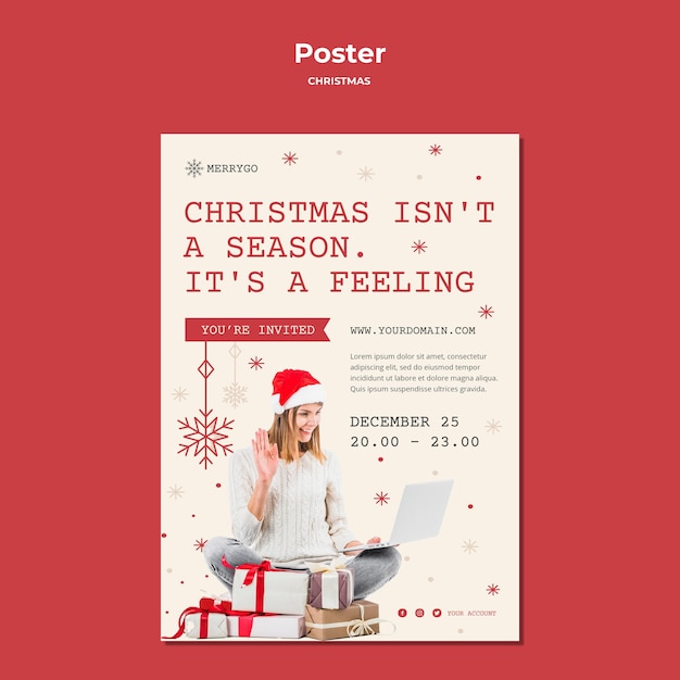 Gratis PSD poster sjabloon voor kerstverkoop