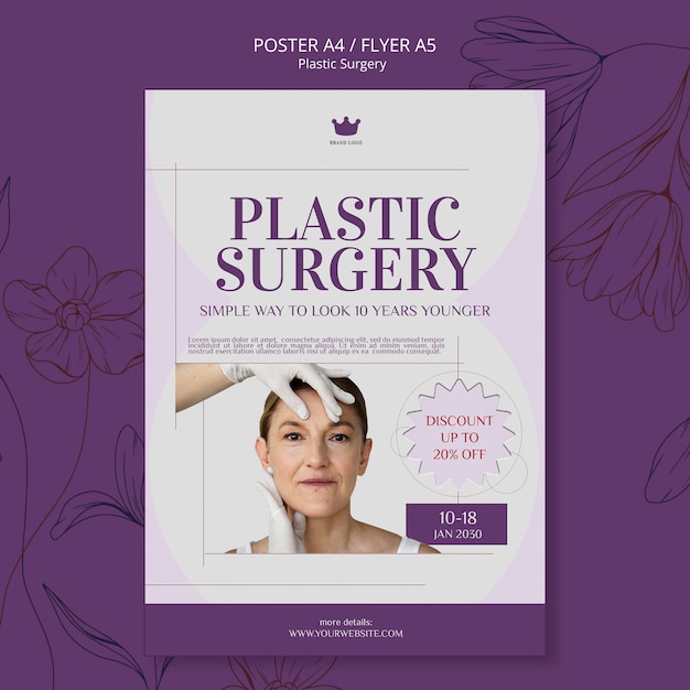 Gratis PSD poster sjabloon voor plastische chirurgie