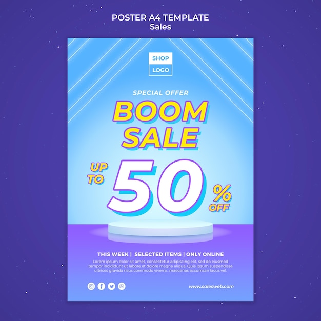 Gratis PSD poster sjabloon voor super verkoop