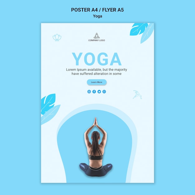 Gratis PSD poster sjabloon voor yoga-oefening