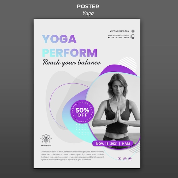 Poster sjabloon voor yogalessen