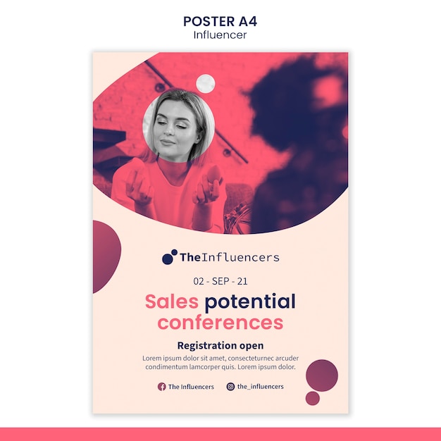 Gratis PSD poster sjabloonontwerp voor influencers