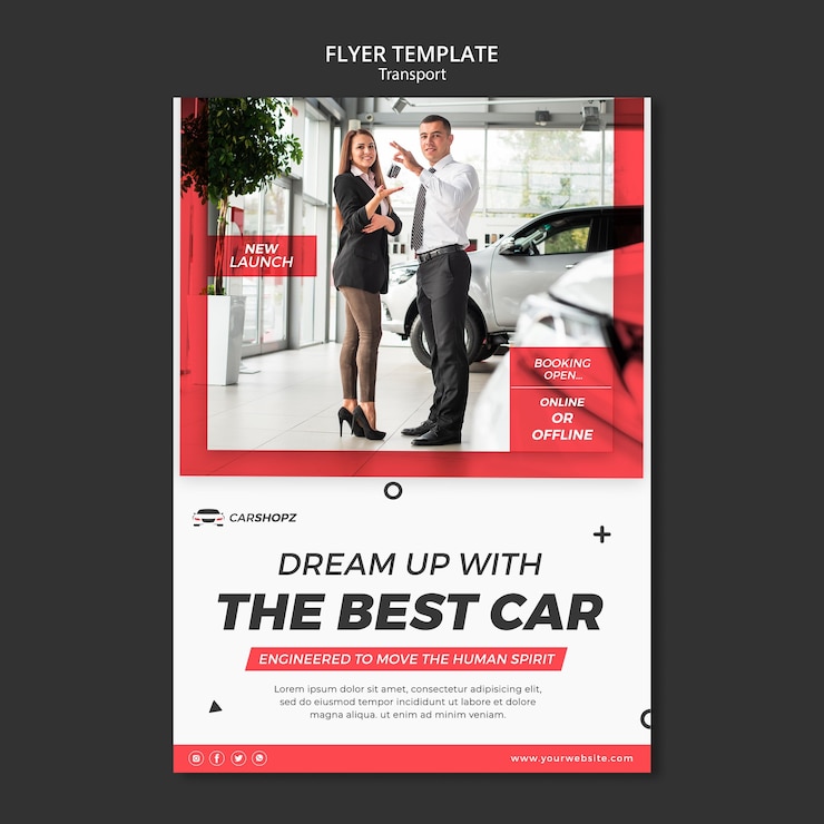 PSD Gratis poster transport template design