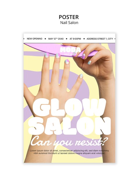Poster de uñas de salón de brillo