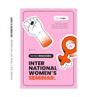 Gratis PSD poster van een internationaal seminar voor vrouwen