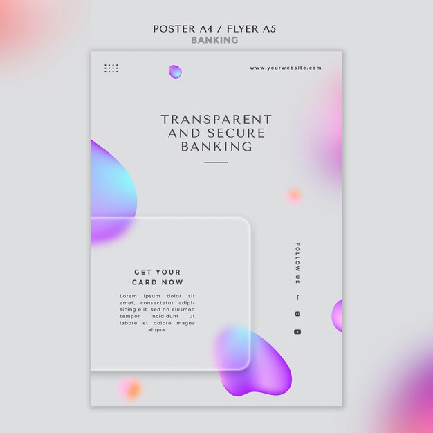 Póster vertical para banca transparente y segura