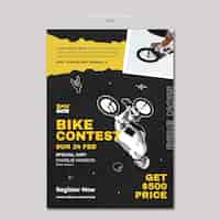 PSD gratuito póster vertical para bmx bici con hombre y bicicleta.