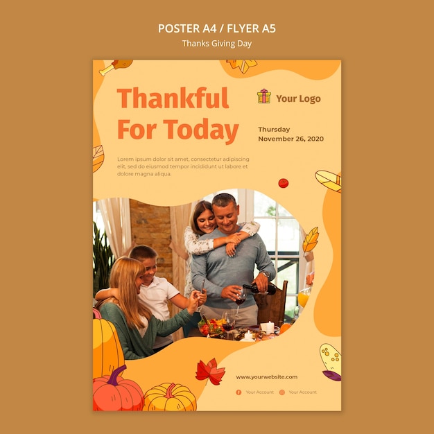 Gratis PSD poster voor thanksgiving-viering