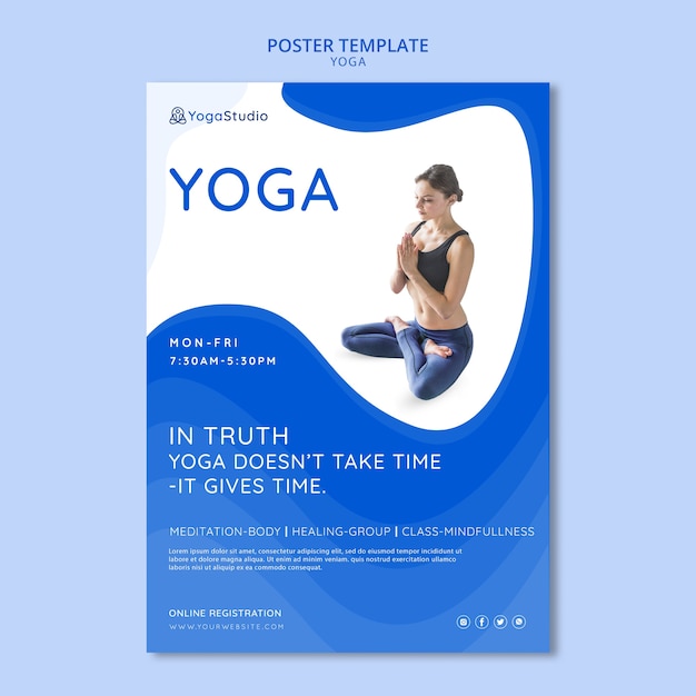 Gratis PSD poster voor yoga fitness