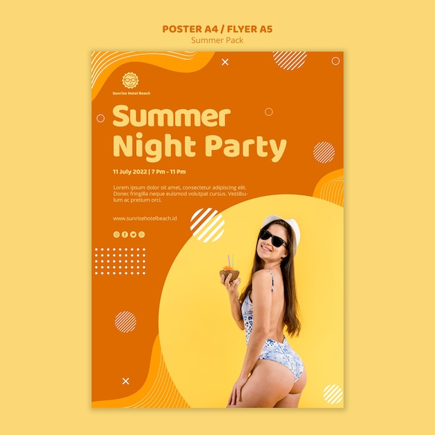 Gratis PSD poster voor zomervakantie