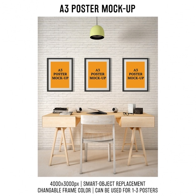 Gratis PSD posters mock up design