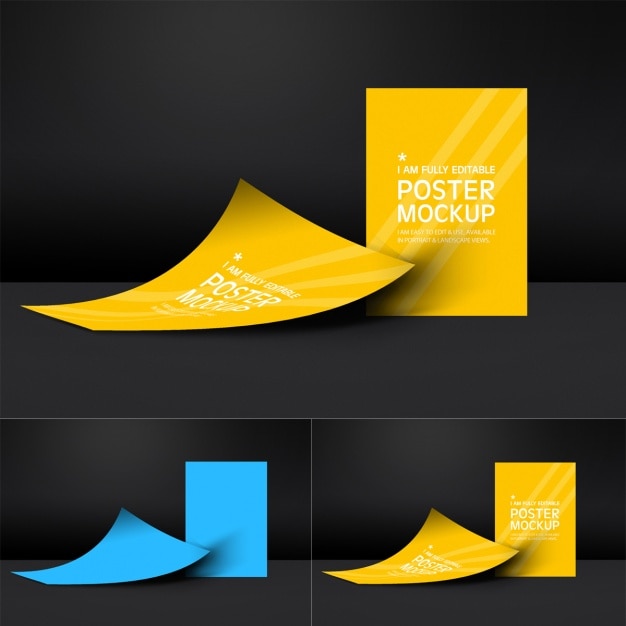 Gratis PSD posters mock up template