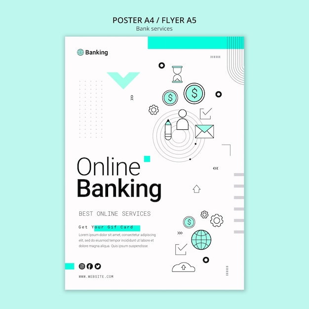 Gratis PSD postersjabloon voor bankdiensten