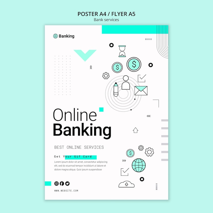 Gratis PSD postersjabloon voor bankdiensten