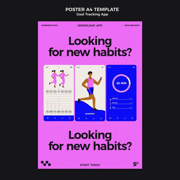 Postersjabloon voor het volgen van doelen