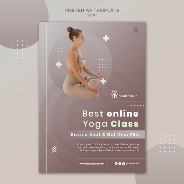 Gratis PSD postersjabloon voor yoga-oefeningen