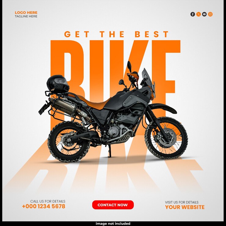 PSD Gratis postingan instagram media sosial sepeda motor