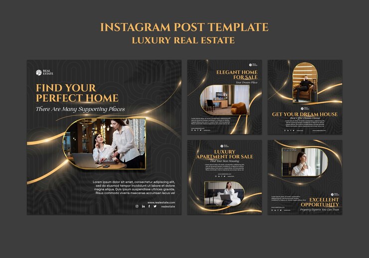 PSD Gratis postingan instagram properti mewah