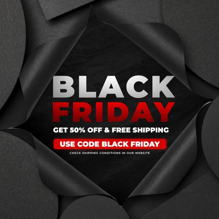 PSD Gratis postingan media sosial penjualan black friday