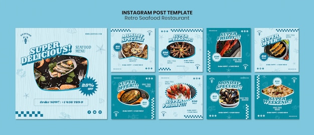 PSD gratuito posts de instagram de restaurantes de comida deliciosa