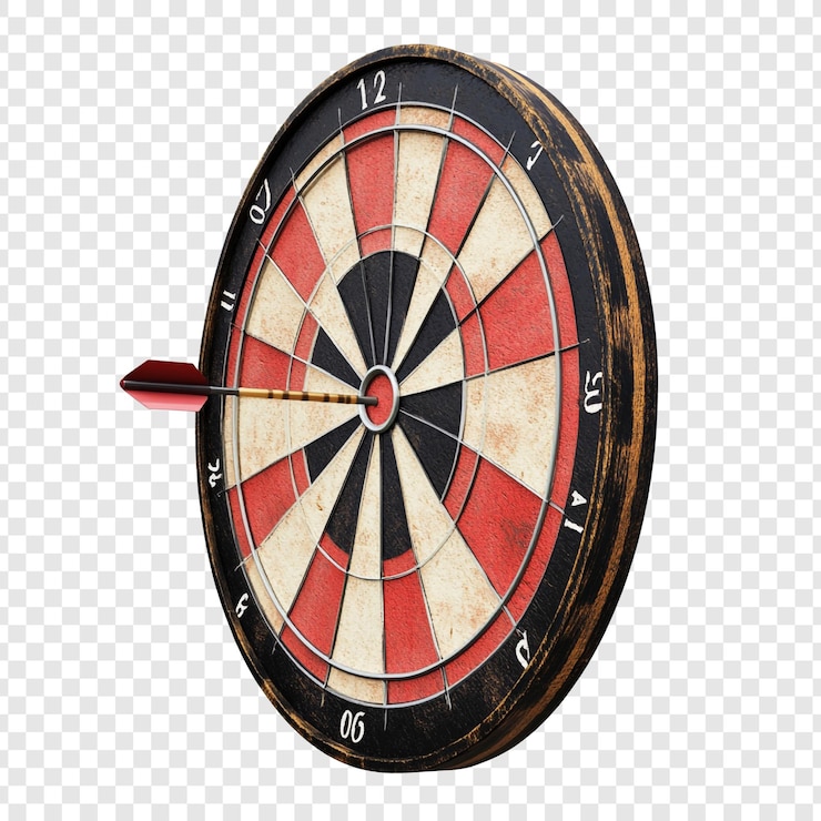 PSD gratuito precisione e accuratezza del dartboard d'epoca in un gioco classico
