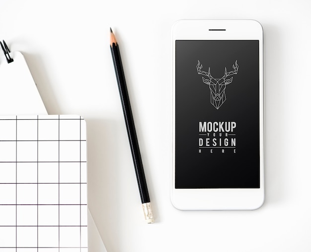 Gratis PSD premium mockupsjabloon voor mobiele telefoon