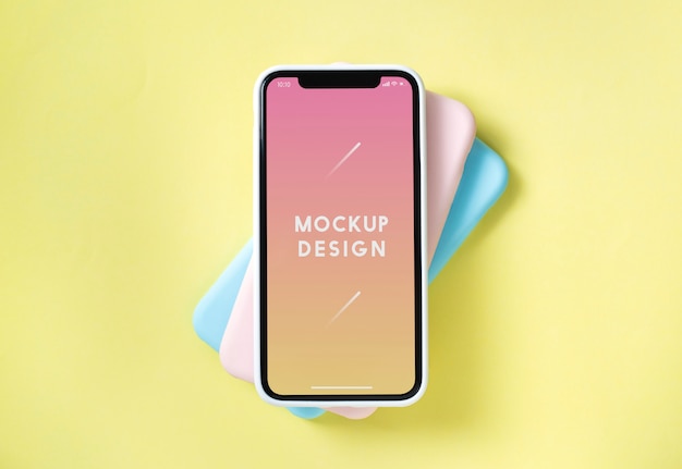 Gratis PSD premium mockupsjabloon voor mobiele telefoon