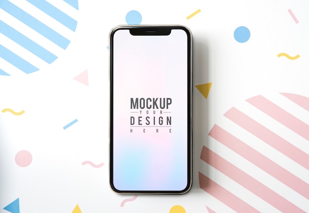 Premium mockupsjabloon voor mobiele telefoon