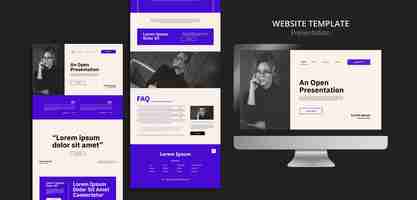 Gratis PSD presentatiesjabloon voor platte ontwerpwebsite