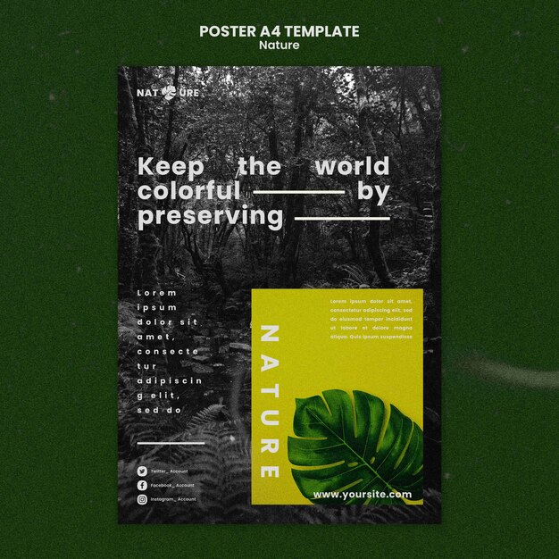 Preservare il modello di poster della natura
