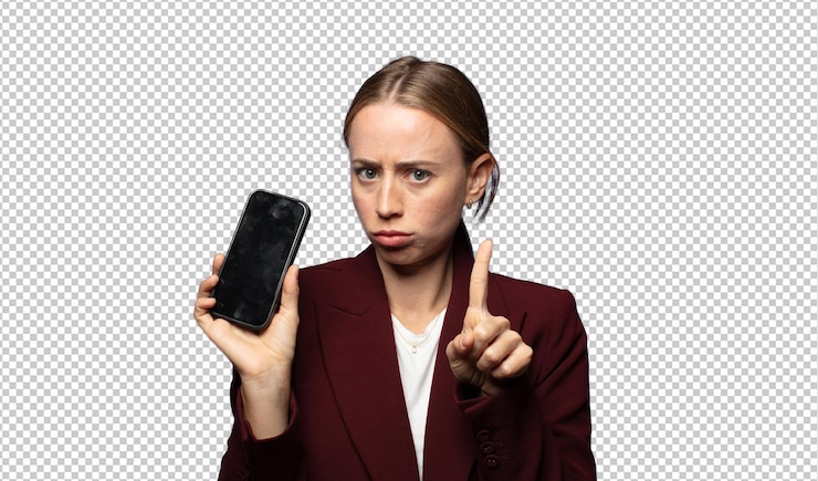 PSD Gratis pretty businesswoman using a smart phone