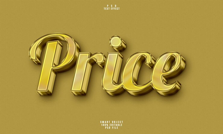 PSD Gratis price 3d editable text effect