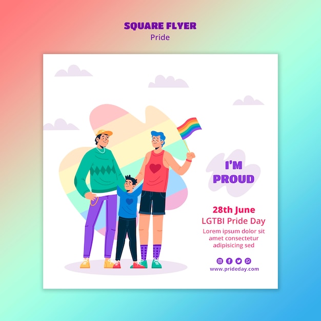 Gratis PSD pride day flyer template thema