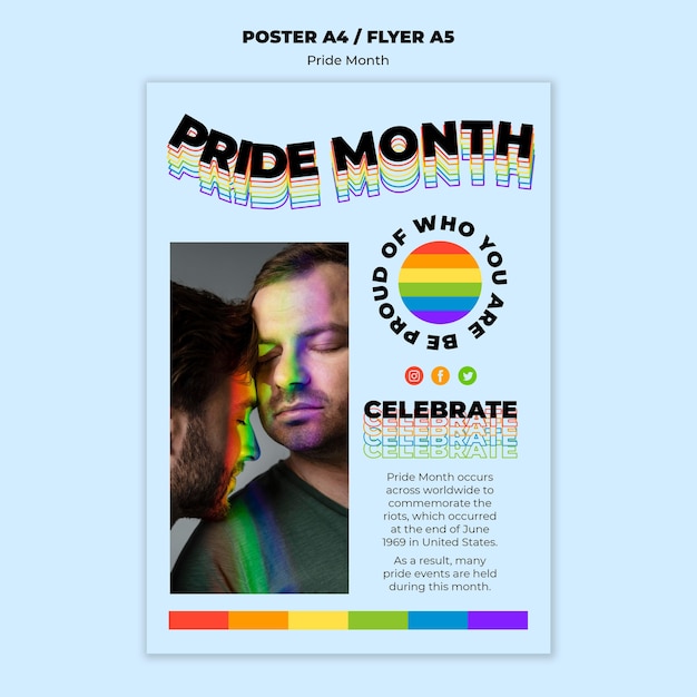 Gratis PSD pride maand afdruksjabloon