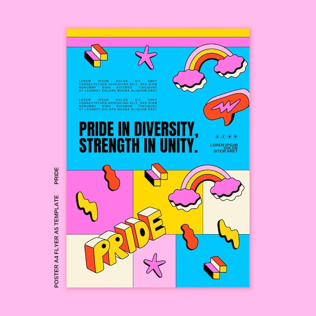 Gratis PSD pride maand viering poster sjabloon