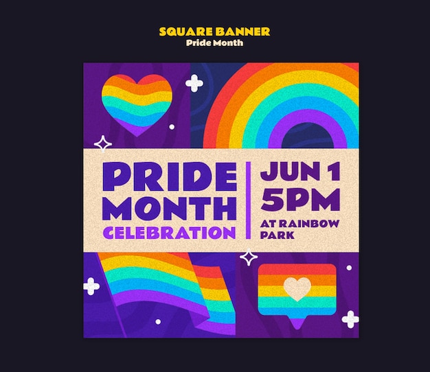 Gratis PSD pride maand viering sjabloon