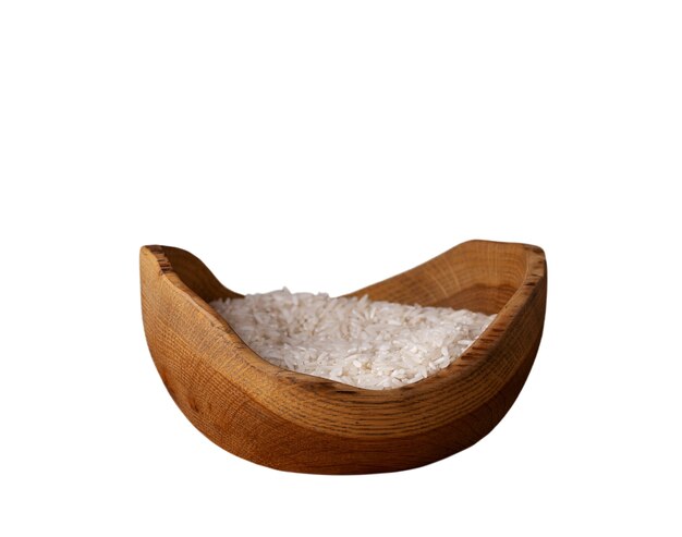 Un primer plano del arroz aislado