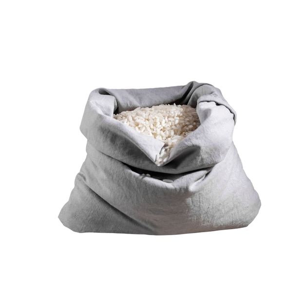 Un primer plano del arroz aislado
