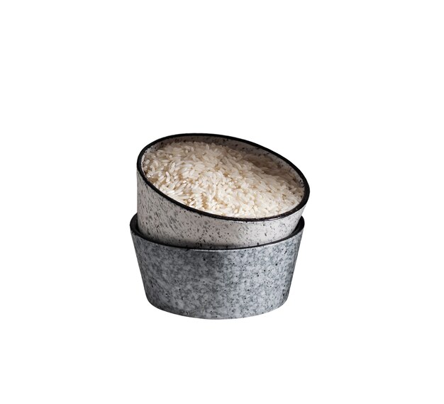 Un primer plano del arroz aislado
