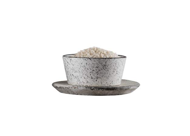 Un primer plano del arroz aislado