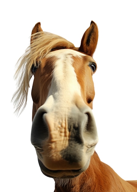 Un primer plano de un caballo aislado