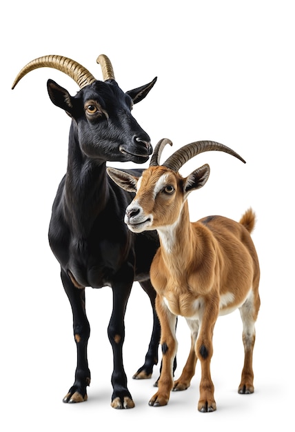Un primer plano de las cabras aisladas