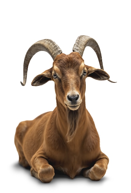 Un primer plano de las cabras aisladas