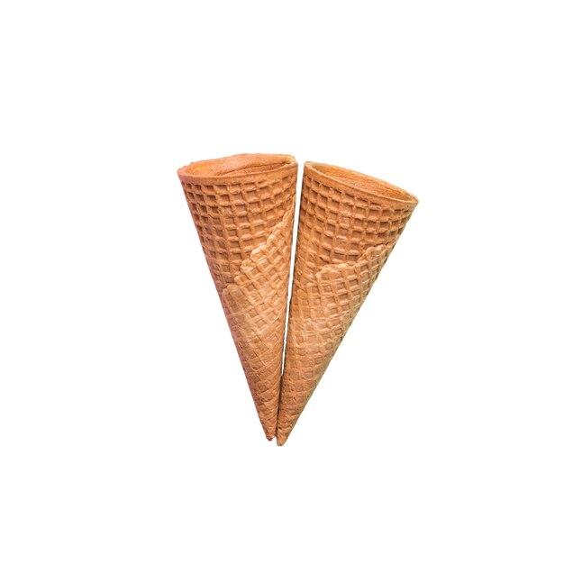Primer plano de deliciosos conos de helado