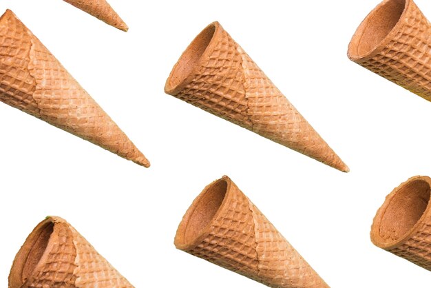 Primer plano de deliciosos conos de helado