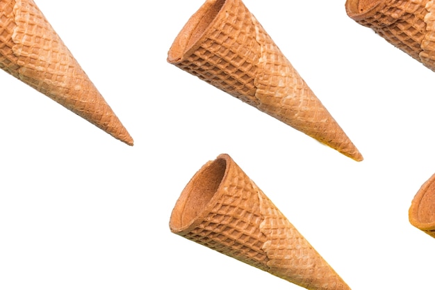 Primer plano de deliciosos conos de helado
