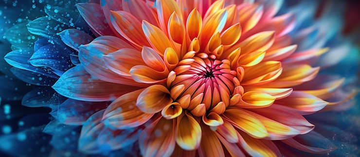 PSD gratuito un primer plano de flores coloridas con ia generativa