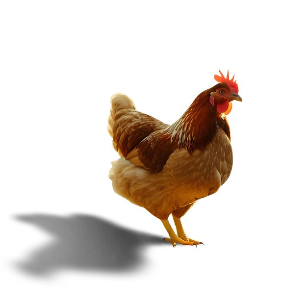 Un primer plano de la gallina aislada