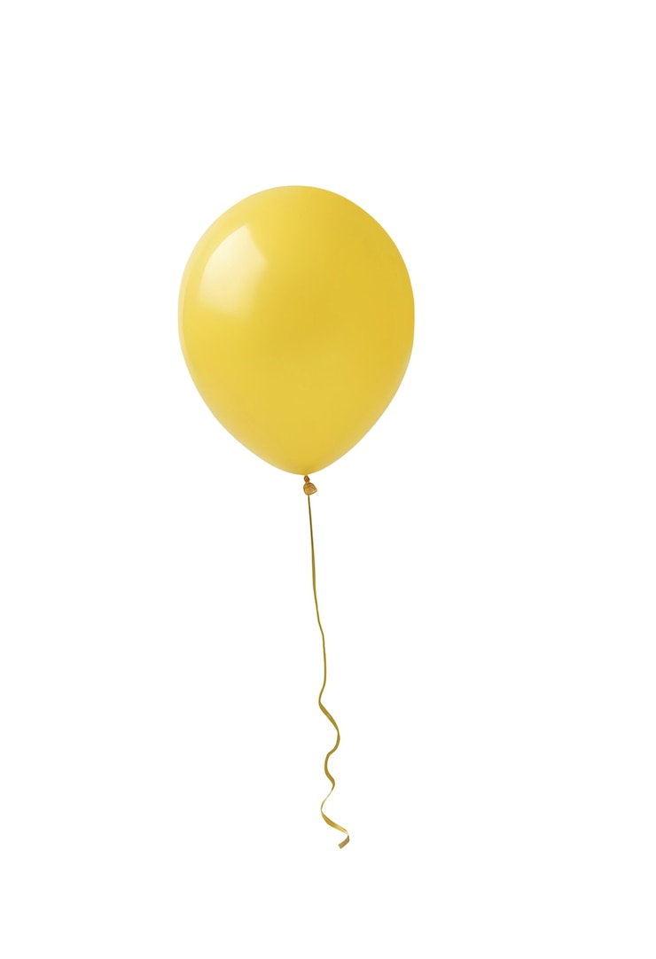 PSD gratuito un primer plano en el globo flotante amarillo